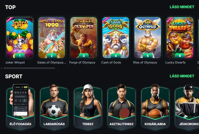 KinBet Casino Játékok